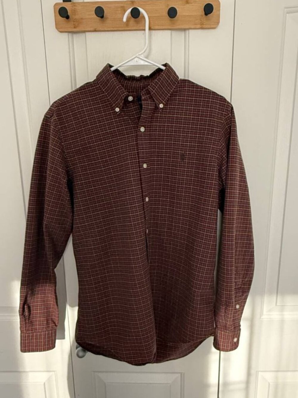 Polo Ralph Lauren Classic Fit Plaid Button Down Shirt - Burgundy/Green